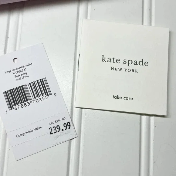 Kate Spade Pink Parrot Flock Party Large Continental Zip Around Wallet - Picture 9 of 10